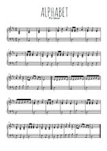 Téléchargez l'arrangement pour piano de la partition de Alphabet en PDF